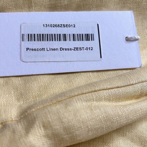 Reformation Prescott Linen Midi Strapless Dress Zest Yellow NWT 12 - Picture 6 of 6